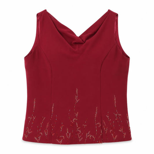 Venus Womens Red Polyester Basic Tank Size 16 Cowl Neck