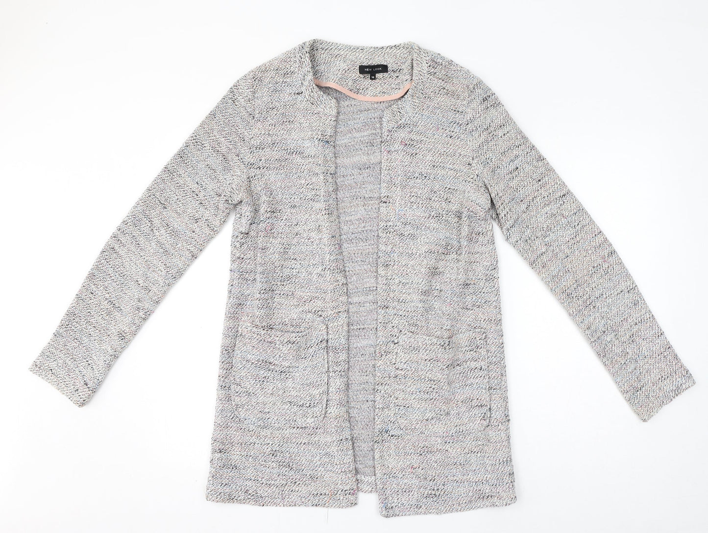 Womens UK Size 10 New Look Grey Cardigan Jumper