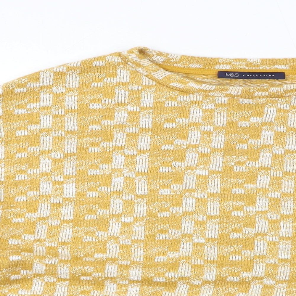Womens UK Size 10 Marks and Spencer Yellow Pullover Jumper