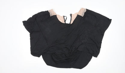 Womens UK Size 14 Topshop Black Basic Blouse