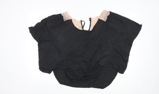 Womens UK Size 14 Topshop Black Basic Blouse