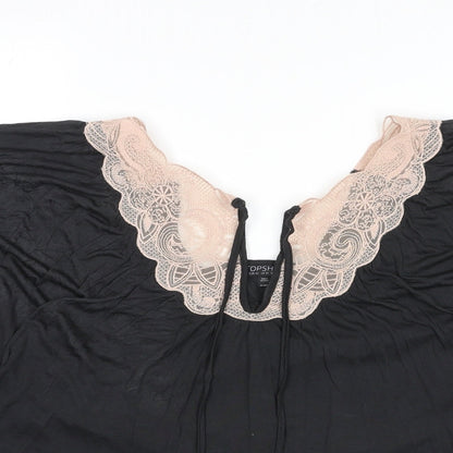 Womens UK Size 14 Topshop Black Basic Blouse
