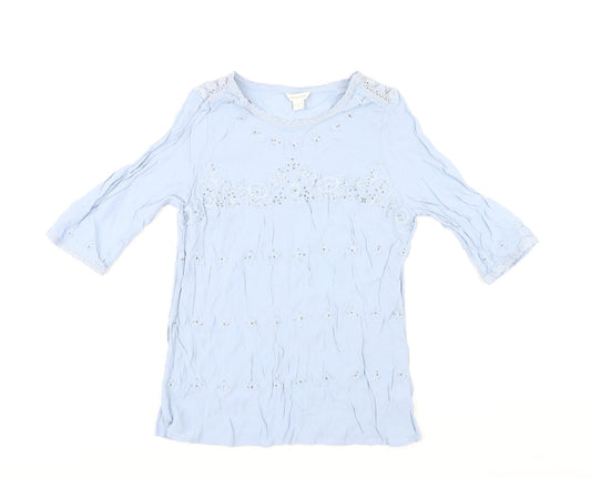 Womens UK Size 14 Monsoon Blue Basic T-Shirt
