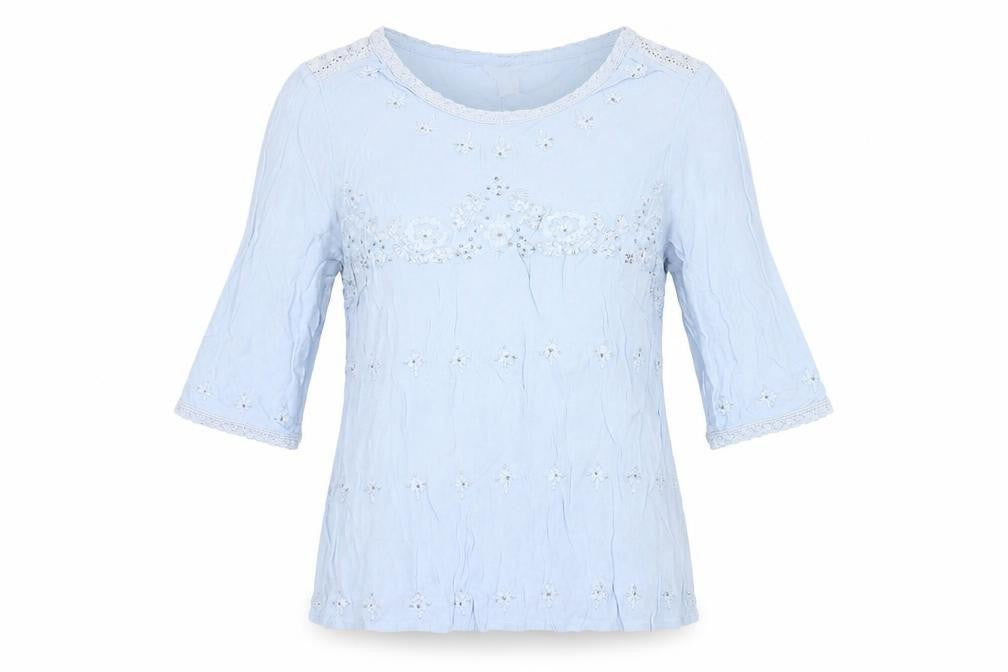 Womens UK Size 14 Monsoon Blue Basic T-Shirt