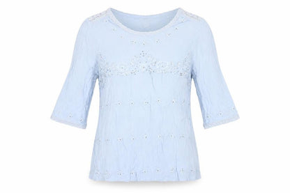 Womens UK Size 14 Monsoon Blue Basic T-Shirt