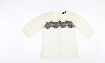 Womens UK Size 6 Dorothy Perkins Ivory Basic Blouse