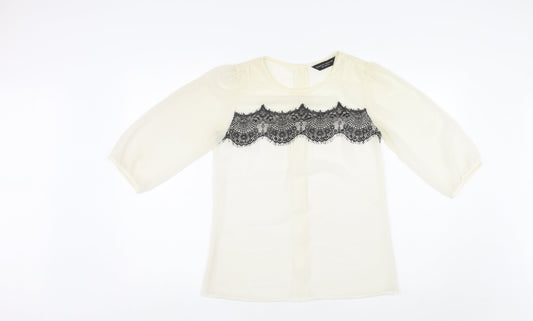Womens UK Size 6 Dorothy Perkins Ivory Basic Blouse