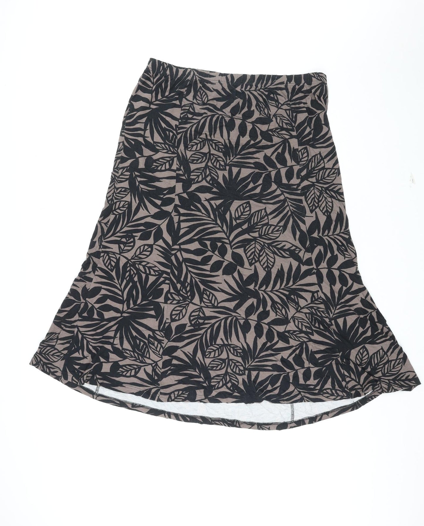 Cotswold Collection Womens Multicoloured Geometric Viscose Swing Skirt Size 2XL - Leaf pattern