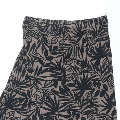 Cotswold Collection Womens Multicoloured Geometric Viscose Swing Skirt Size 2XL - Leaf pattern