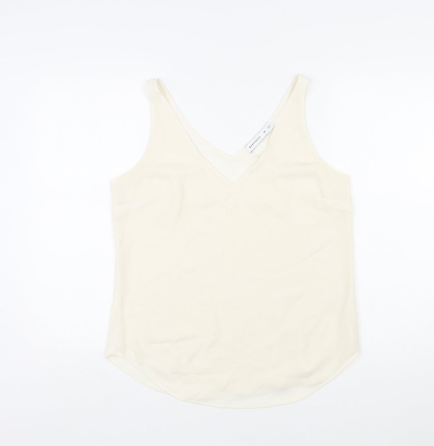 Womens UK Size 12 Warehouse Ivory Basic Tank