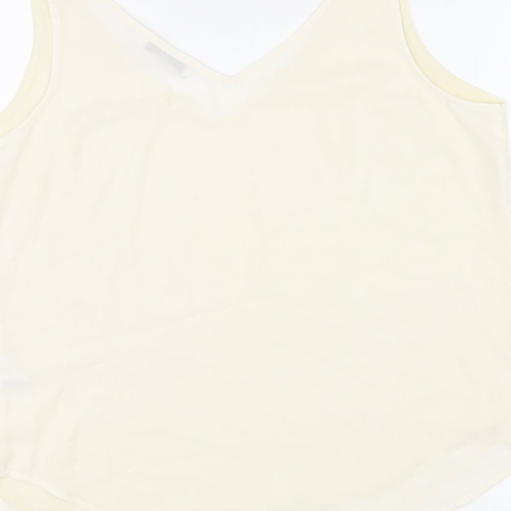 Womens UK Size 12 Warehouse Ivory Basic Tank