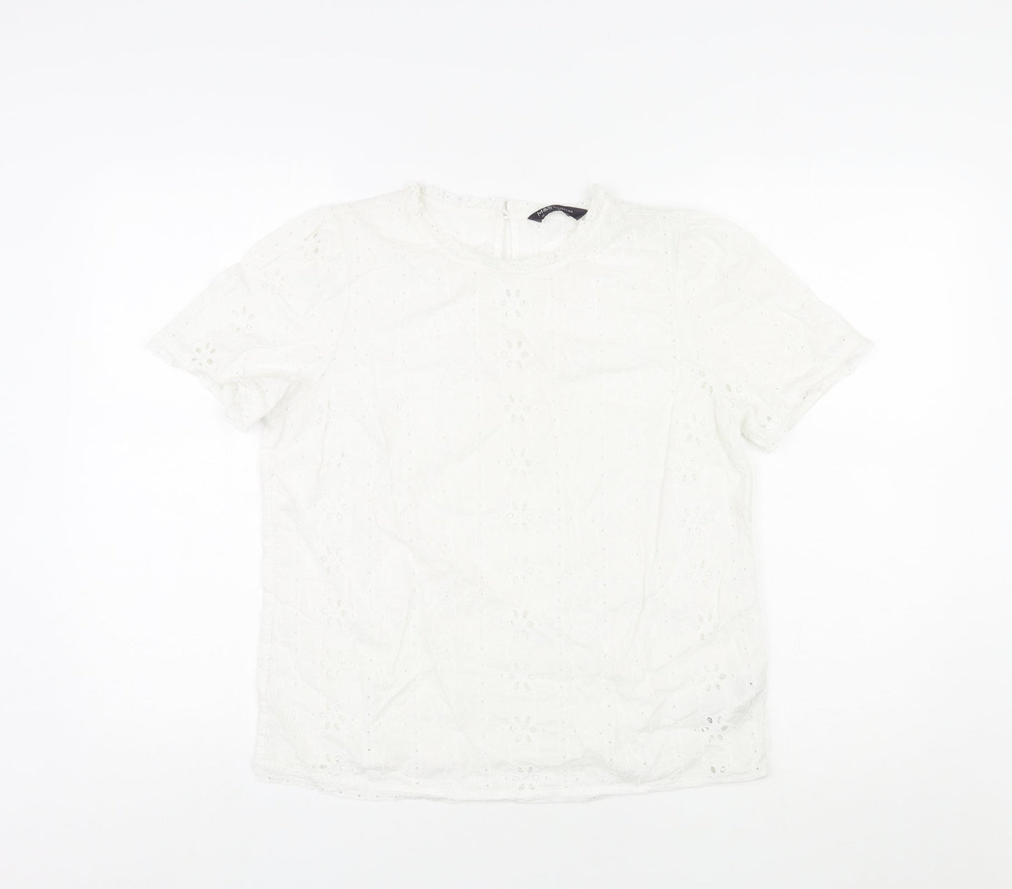 Womens UK Size 10 Marks and Spencer Ivory Basic T-Shirt