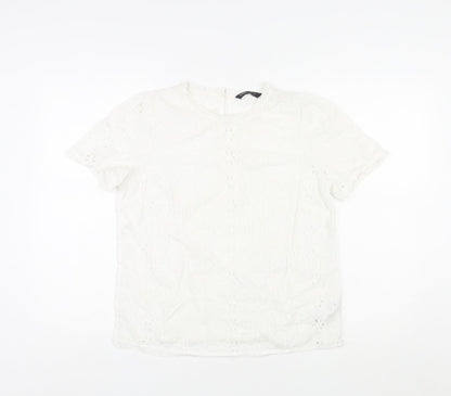 Womens UK Size 10 Marks and Spencer Ivory Basic T-Shirt