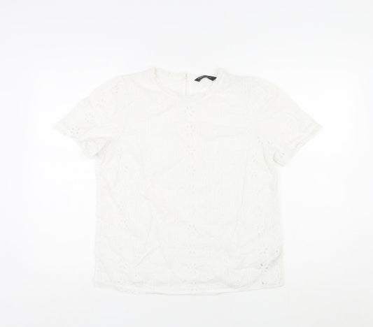 Womens UK Size 10 Marks and Spencer Ivory Basic T-Shirt