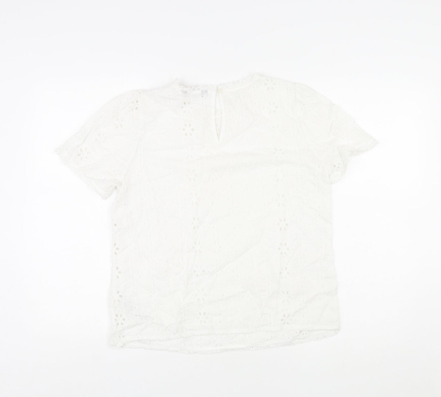 Womens UK Size 10 Marks and Spencer Ivory Basic T-Shirt
