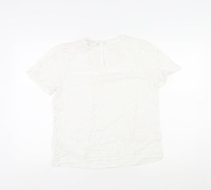 Womens UK Size 10 Marks and Spencer Ivory Basic T-Shirt