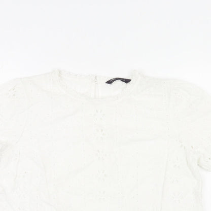 Womens UK Size 10 Marks and Spencer Ivory Basic T-Shirt