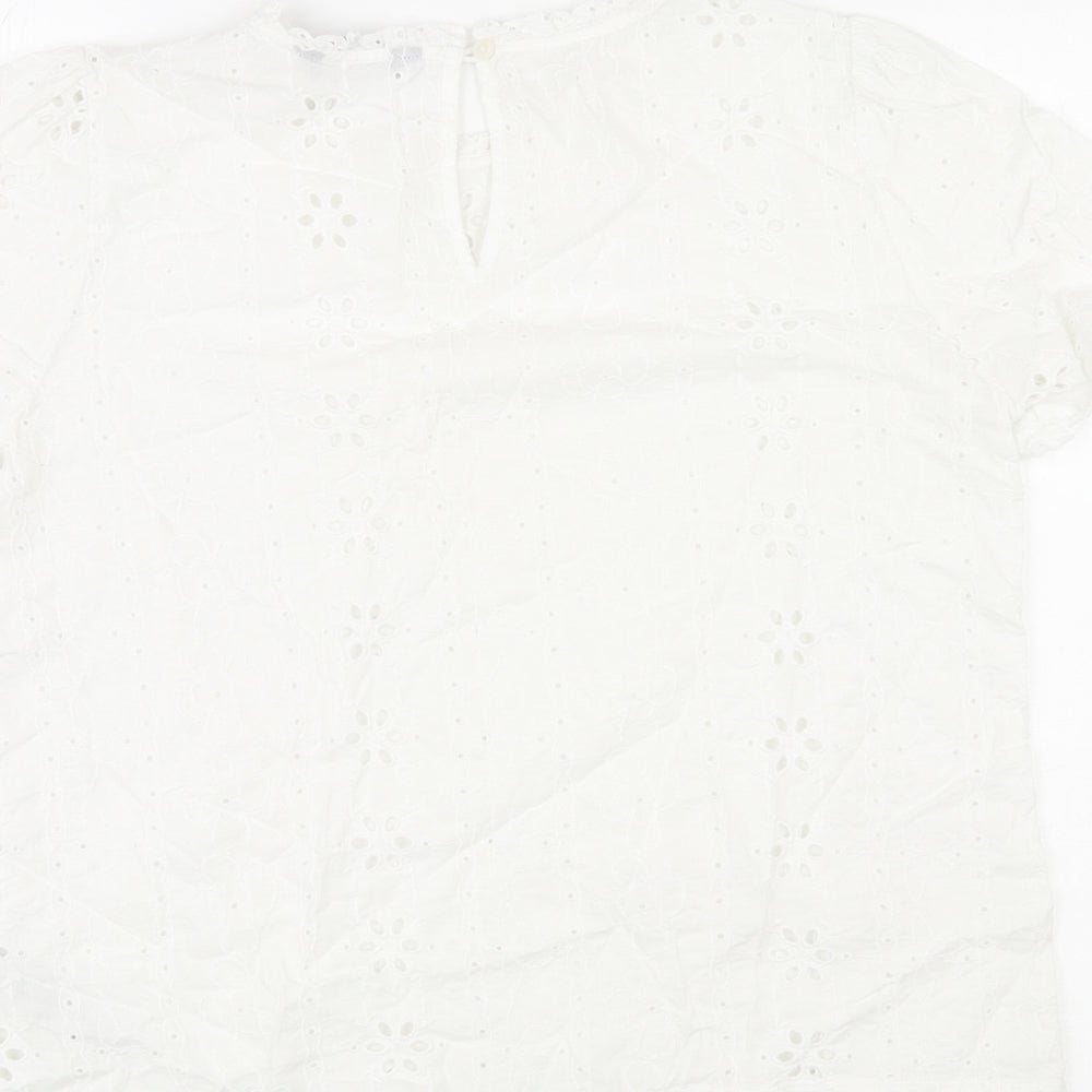 Womens UK Size 10 Marks and Spencer Ivory Basic T-Shirt