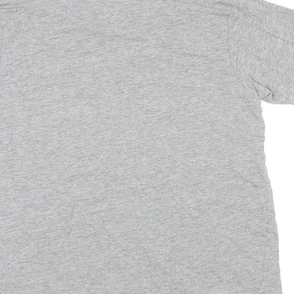 Huffer Womens Grey Cotton Basic T-Shirt Size 8 Round Neck