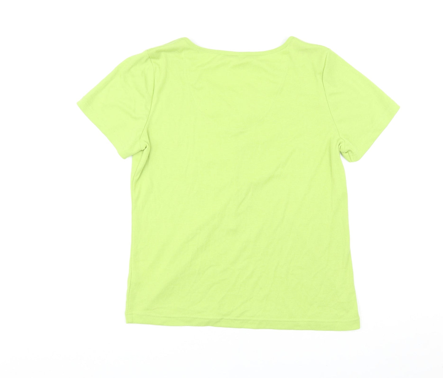Womens UK Size M BM Casual Green Basic T-Shirt