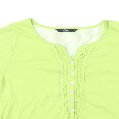 Womens UK Size M BM Casual Green Basic T-Shirt