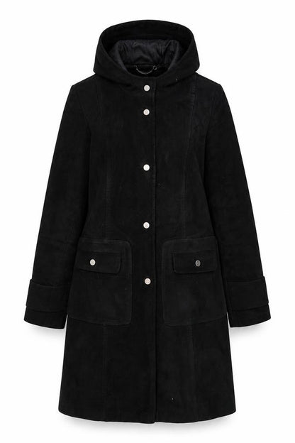 Next Womens Black Parka Coat Size 8 Snap