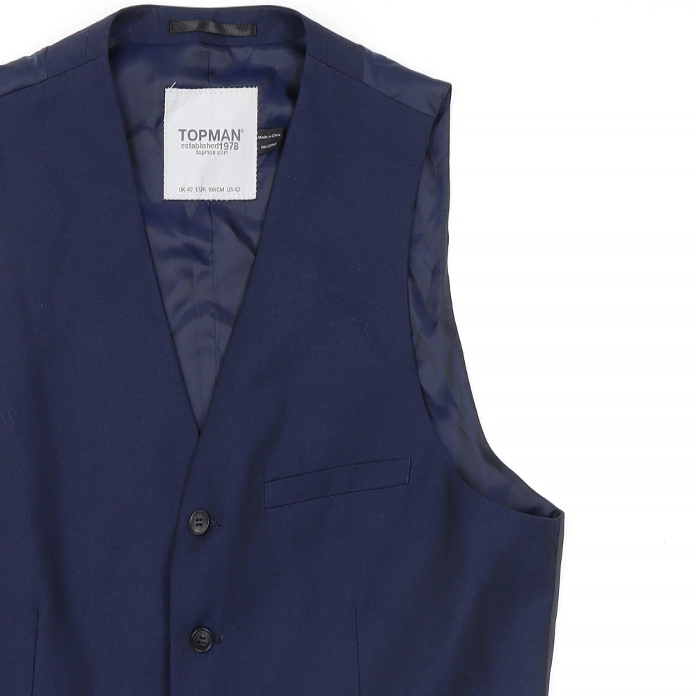 Mens UK Size 42 Topman Regular Blue Suit Jacket