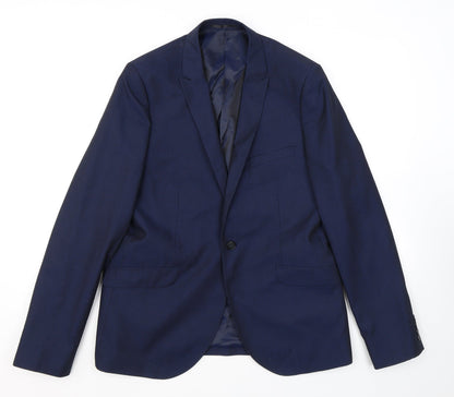 Mens UK Size 42 Topman Regular Blue Suit Jacket