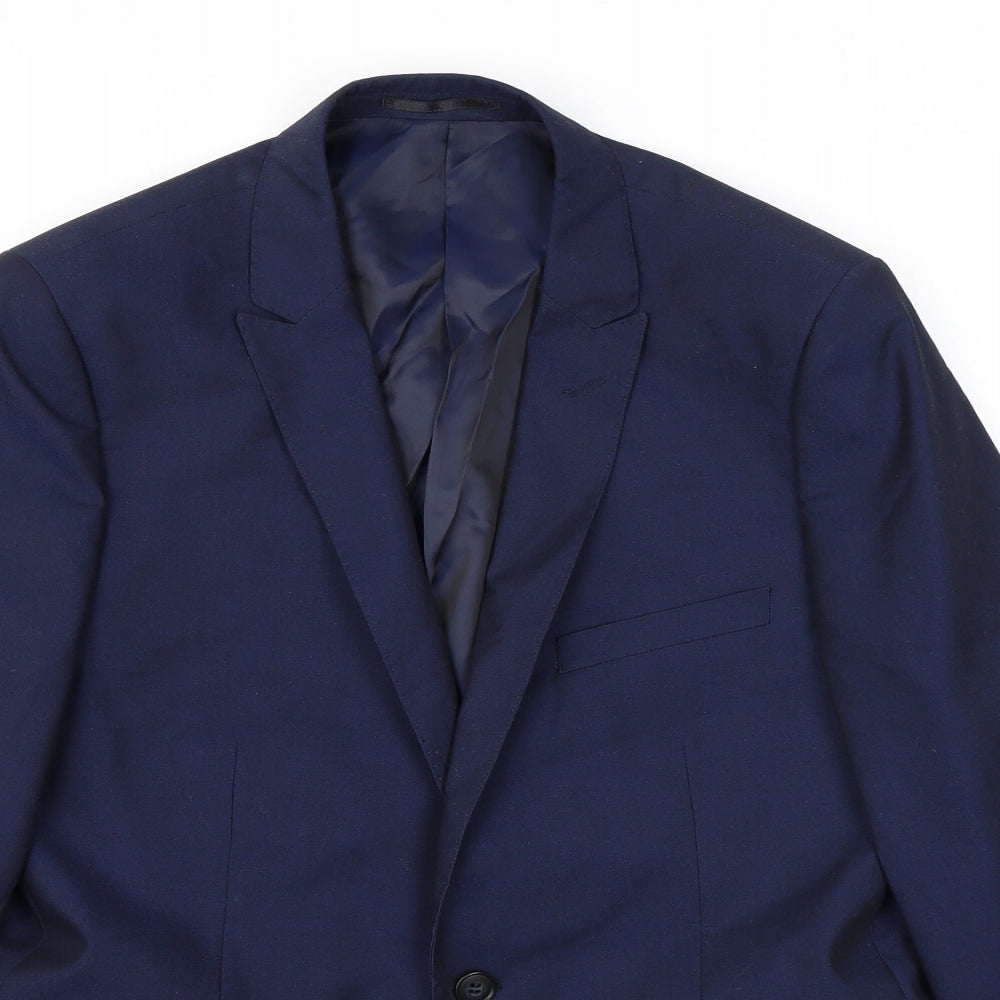 Mens UK Size 42 Topman Regular Blue Suit Jacket