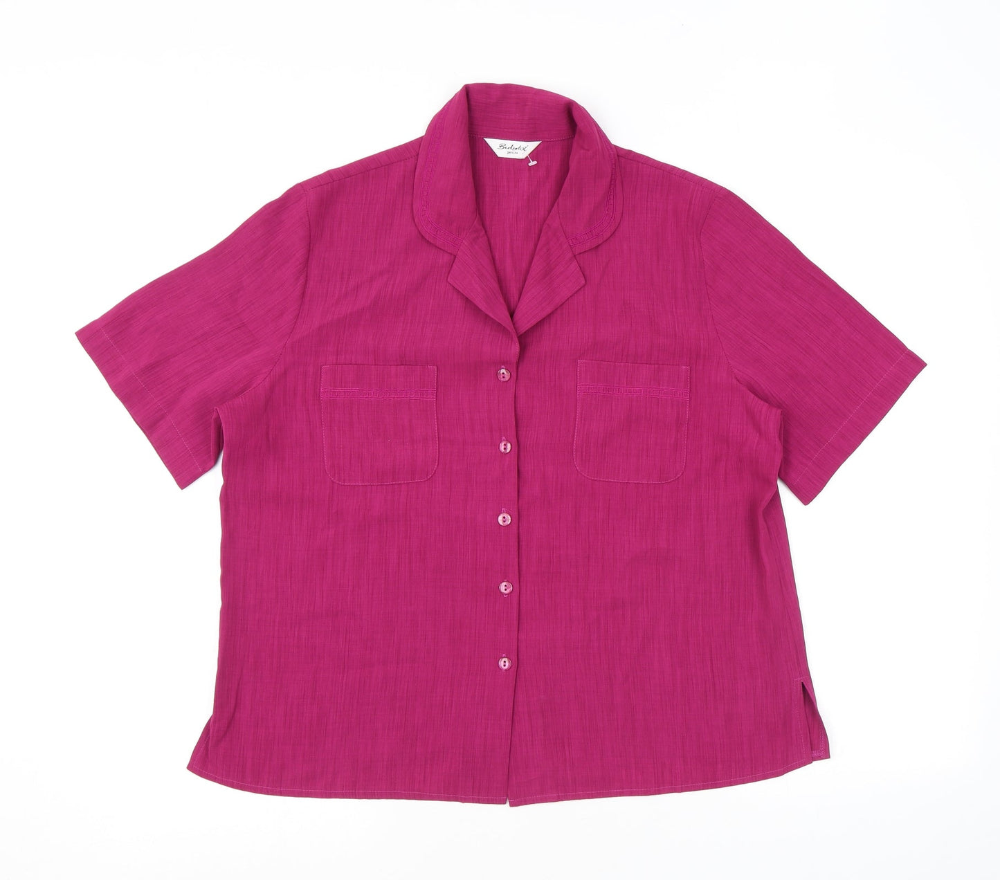 Berkertex Womens Purple Polyester Basic Button-Up Size 16 Collared