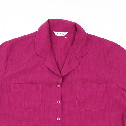 Berkertex Womens Purple Polyester Basic Button-Up Size 16 Collared