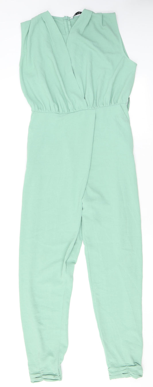 Zara Womens Green Polyester Jumpsuit One-Piece Size S L26 in Zip