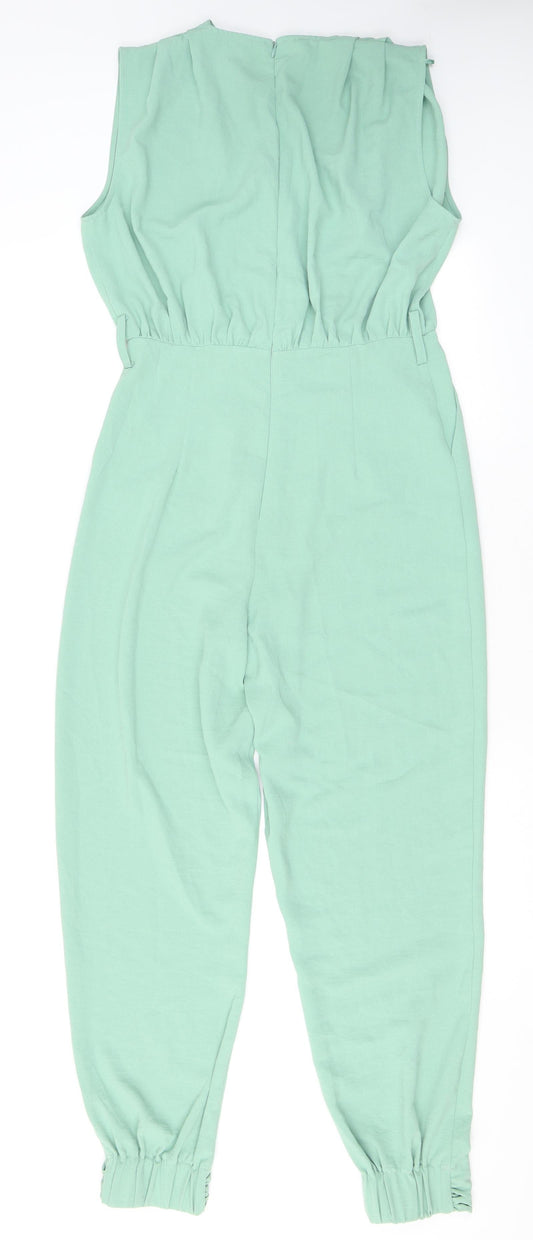 Zara Womens Green Polyester Jumpsuit One-Piece Size S L26 in Zip
