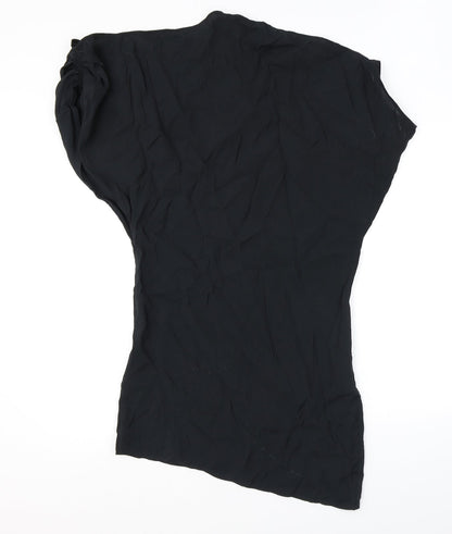 Zara Womens Black Modal Mini Size M Round Neck Pullover