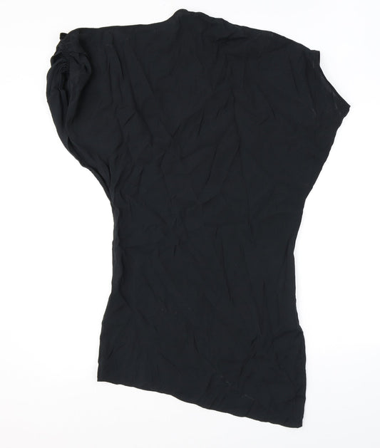 Zara Womens Black Modal Mini Size M Round Neck Pullover