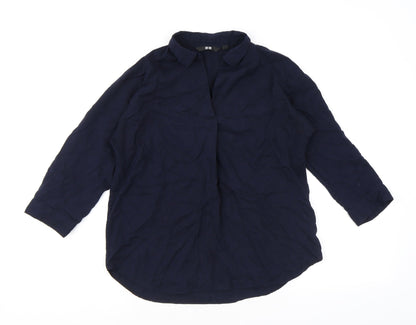 Womens UK Size XS Uniqlo Blue Basic Blouse