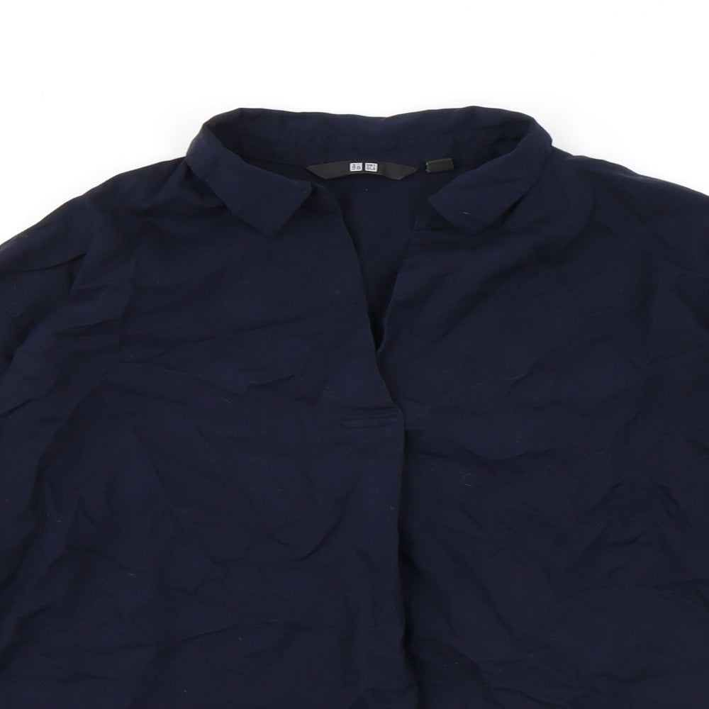 Womens UK Size XS Uniqlo Blue Basic Blouse