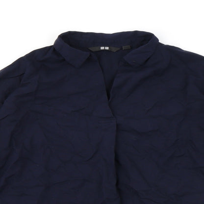 Womens UK Size XS Uniqlo Blue Basic Blouse
