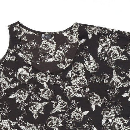 Womens UK Size M Sparkle & Fade Black Basic T-Shirt