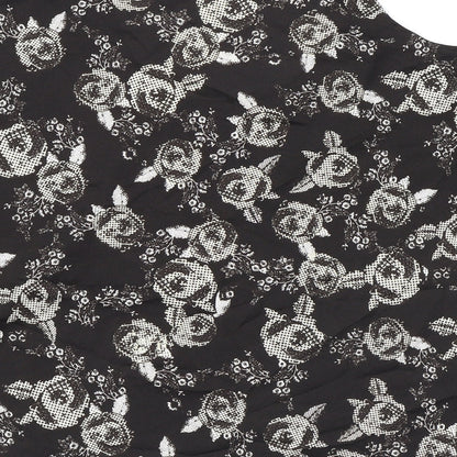 Womens UK Size M Sparkle & Fade Black Basic T-Shirt