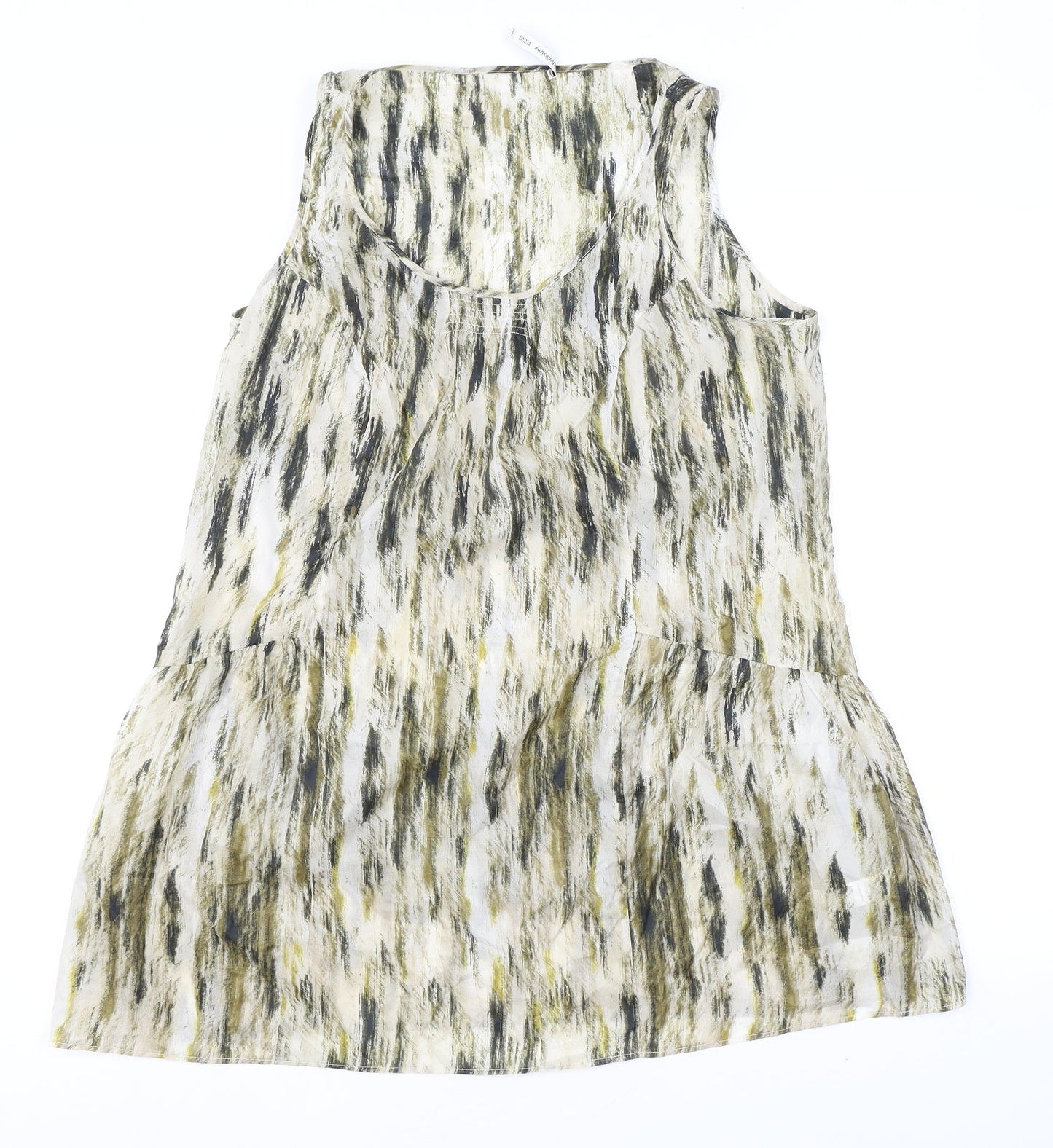 Autograph Womens Black Geometric Polyamide Basic Tank Size 14 Scoop Neck