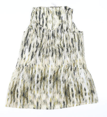 Autograph Womens Black Geometric Polyamide Basic Tank Size 14 Scoop Neck