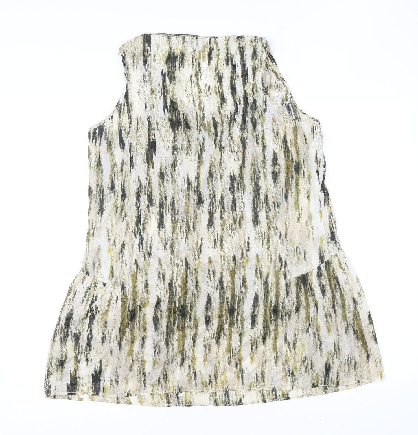 Autograph Womens Black Geometric Polyamide Basic Tank Size 14 Scoop Neck