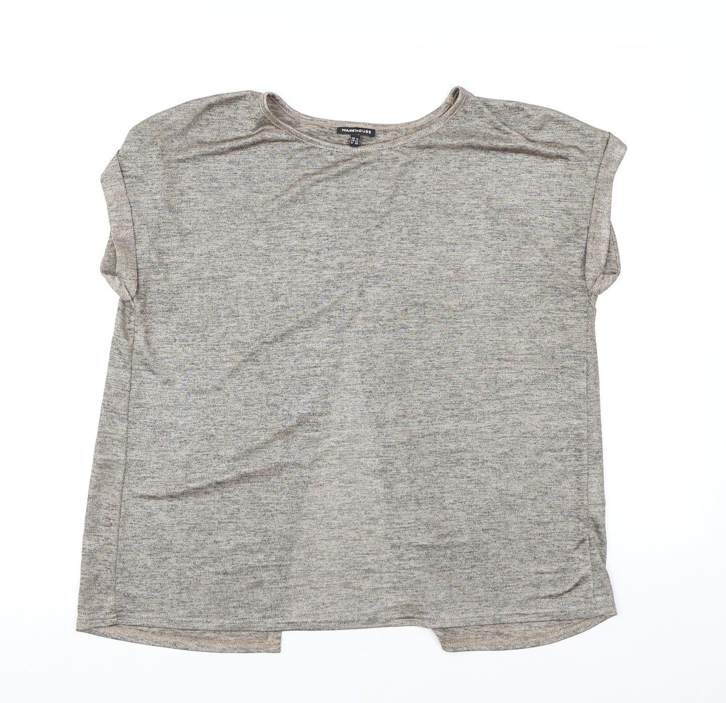 Womens UK Size 14 Warehouse Brown Basic T-Shirt