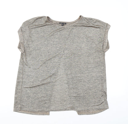 Womens UK Size 14 Warehouse Brown Basic T-Shirt