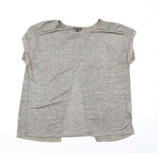Womens UK Size 14 Warehouse Brown Basic T-Shirt