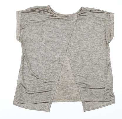 Womens UK Size 14 Warehouse Brown Basic T-Shirt