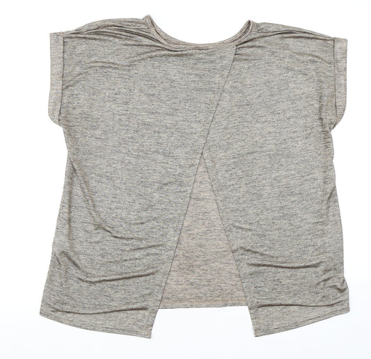 Womens UK Size 14 Warehouse Brown Basic T-Shirt