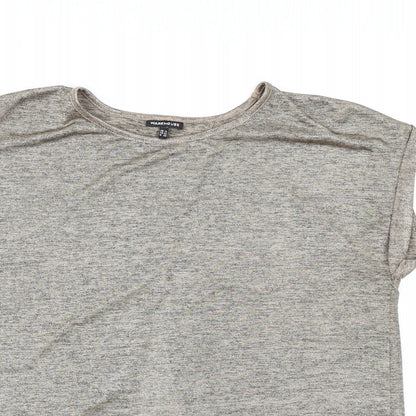 Womens UK Size 14 Warehouse Brown Basic T-Shirt