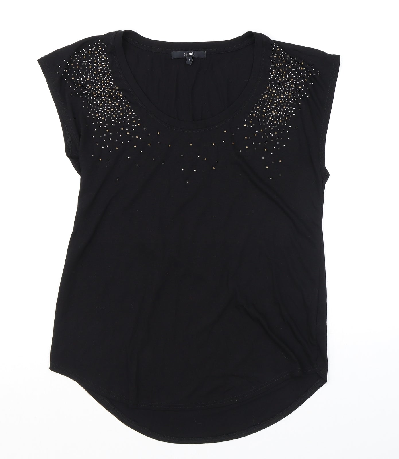 Womens UK Size 8 NEXT Black Basic T-Shirt